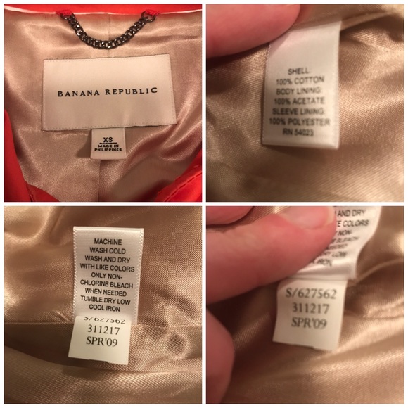 Banana Republic Trench Orange Rain Coat w/ belt-XS - Picture 6 of 8